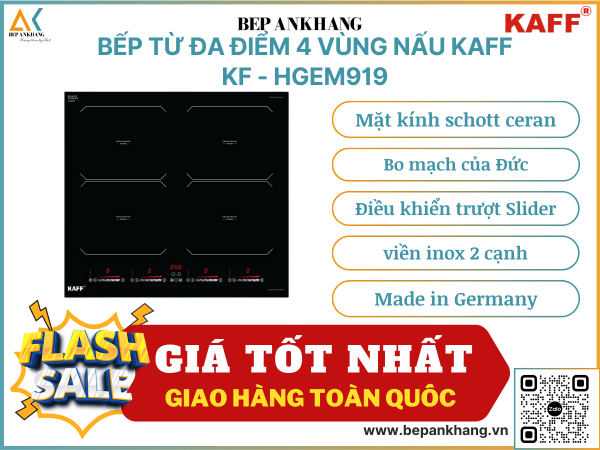 BẾP TỪ ĐA ĐIỂM 4 VÙNG NẤU KAFF KF - HGEM919